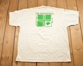 Vintage 1990s Tree Preservation Graphic T-Shirt / Streetwear / Retro Style / Single Stitch / Made In USA / 90s Graphic Tee
