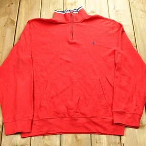 Vintage 1990&#39;s Polo Ralph Lauren Quarter Zip Sweatshirt / 90s Crewneck / Souvenir / Athleisure / Streetwear / Vintage Polo