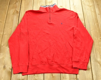 Vintage 1990's Polo Ralph Lauren Quarter Zip Sweatshirt / 90s Crewneck / Souvenir / Athleisure / Streetwear / Vintage Polo
