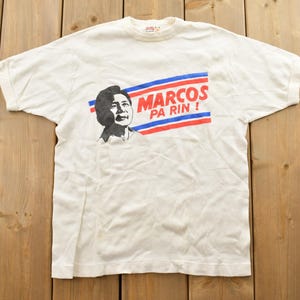 Vintage 1970s Golden Anchor Marcos Pa Rin Graphic T-Shirt / Vintage T Shirt / Streetwear / Graphic Tee / Single Stitch