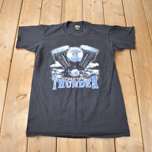 Vintage Harley-davidson Rolling Thunder Black T Shirt Tee 80s