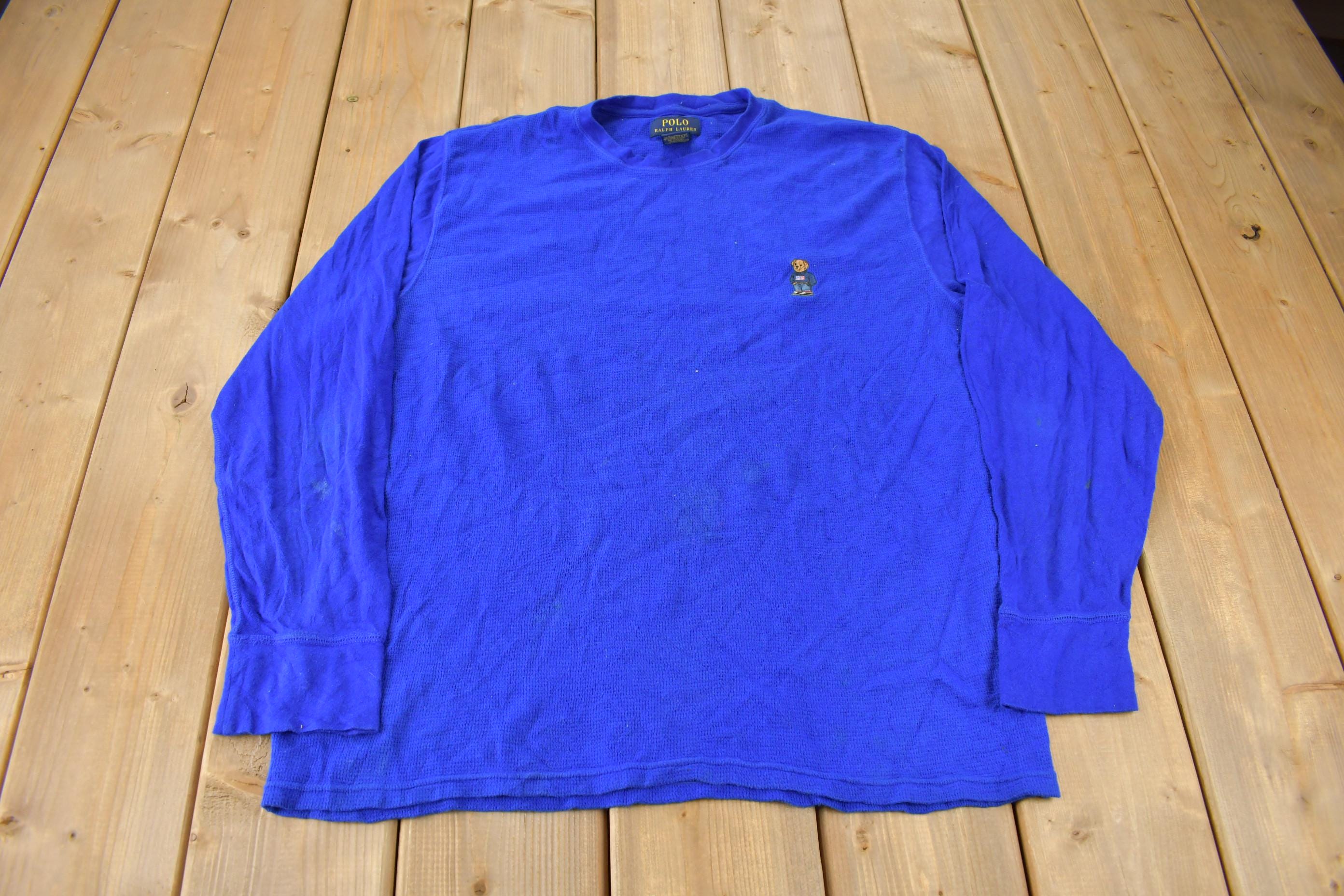 Vintage Y2K Polo Bear by Ralph Lauren Long Sleeve Thermal Shirt Etsy UK
