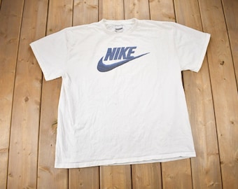 Vintage 1990s Nike T-Shirt Streetwear / Graphic T Shirt / Single Stitch / Nike XL / Made in Canada