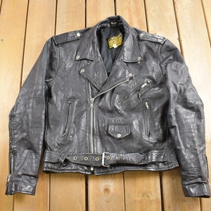 Veste de motard en cuir Protech vintage des années 1990 / Blouson de moto / Manteau en cuir / Blouson de motard vintage / Poids lourd