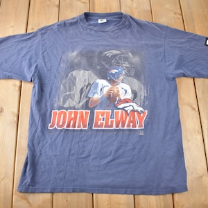 Vintage 90er Jahre John Elway Denver Broncos NFL Football Starter Grafik T-Shirt Made In USA