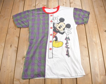Vintage 1990s Mickey Mouse Graphic Lounge T-Shirt / 90s Graphic Tee / Pajama Shirt