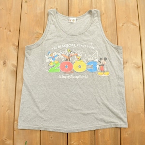 ヴィンテージ 2003 ウォルト・ディズニー・ワールド タンクトップシャツ / ディズニー グラフィック Tシャツ / ヴィンテージ ミッキーマウス / 90年代ディズニー / ビーチウェア / 夏