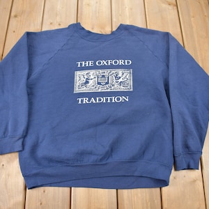 Vintage 1980s Oxford University Collegiate Crewneck / Made In USA / Sportswear / Americana