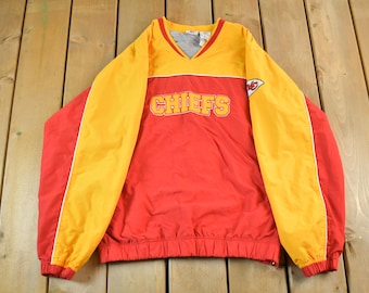 Vintage 2000s Kansas City Chiefs NFL Pullover Jacket Youth XL / Embroidered Patches/ Athletic Sportswear / American Football / Super Bowl /