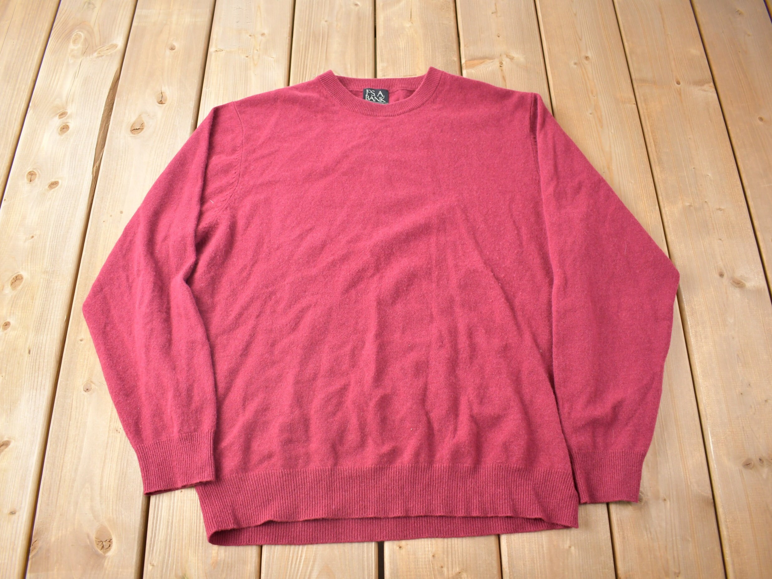 Vintage 1990s Jos. A. Bank 100% Cashmere Knit Sweater / Vintage 