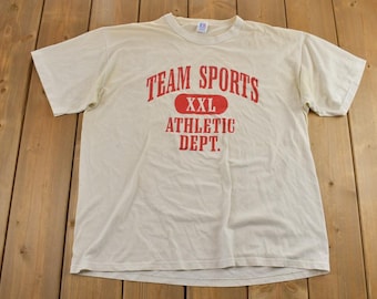 Vintage 1990s Team Sport Dept. Graphic T-Shirt / 90s / Vintage Streetwear / Graphic T-Shirt / Single Stitch / Made In USA