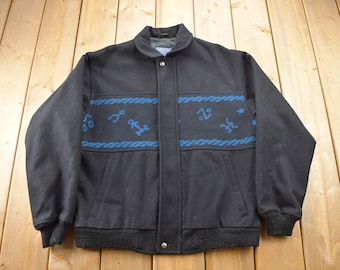 Vintage 1980s Pendleton High Grade Western Wear Anchor Jacket / True Vintage / 100% Wool / Outdoorsman / Made In USA / Sailor Jacket