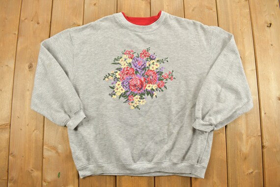 Vintage 1990s Basic Editions Double Collar Floral… - image 1