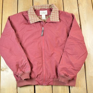 Vintage 1990s LL Bean Plaid Lined Golfing Outdoors Windbreaker Jacket