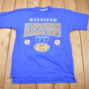 Vintage 1993 Winnipeg Blue Bombers CFL Graphic T Shirt / Vintage T Shirt / Streetwear / Graphic Tee / Single Stitch / Made In Canada
