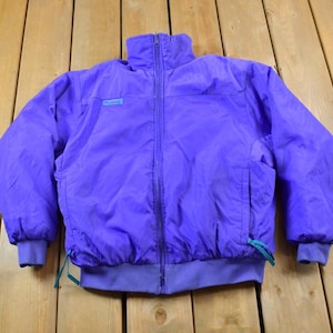 Vintage 1990s Columbia Sportswear Company Full Zip Reversible Puffer Jacket / Vintage Columbia Jacket / Winter / Purple / Columbia Ski Coat