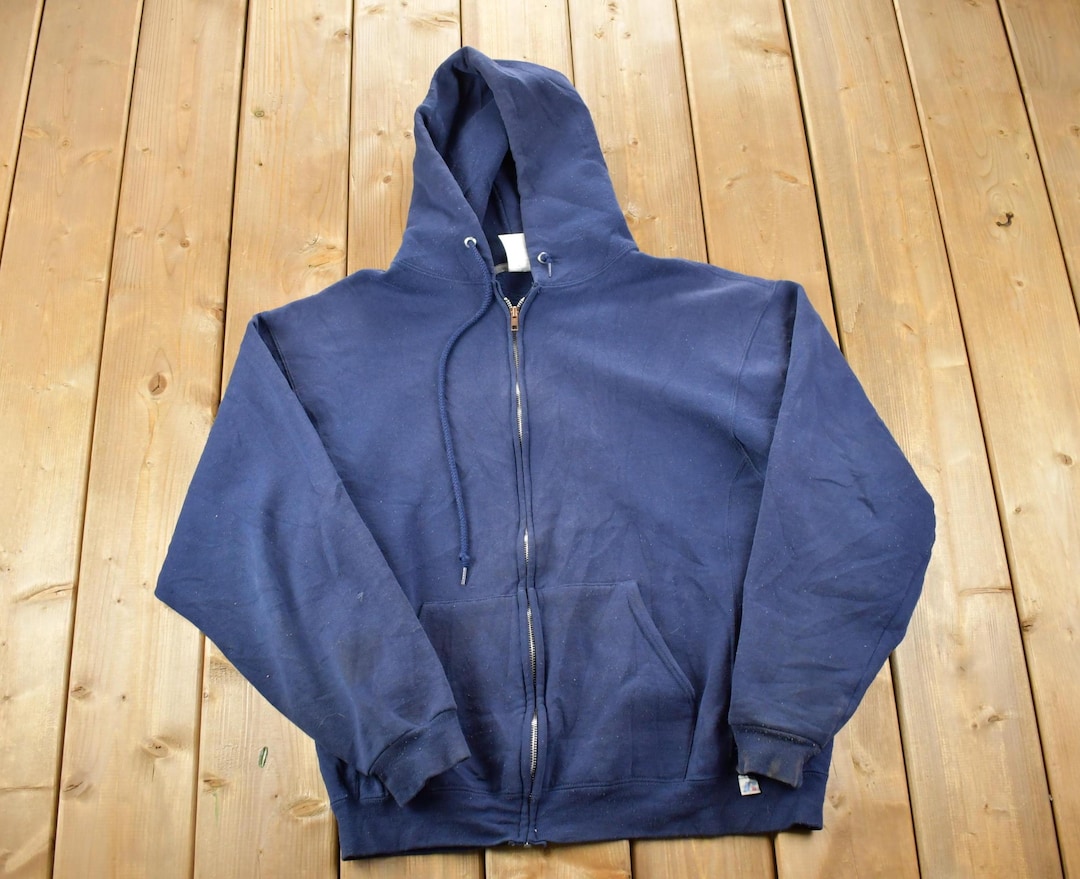 Vintage 1990s Russell Athletics Blank Zip up Hoodie Sweatshirt