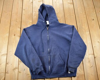 Vintage 80s Jerzees Russell Athletic Zipper Hoodie Sweatshirt