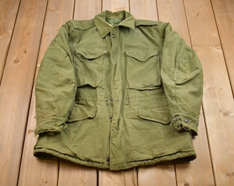 Vintage 1980s  Army Military Field Jacket / Button Up Jacket /  Army Green / Vintage Army / Streetwear Fashion / Army Jacket