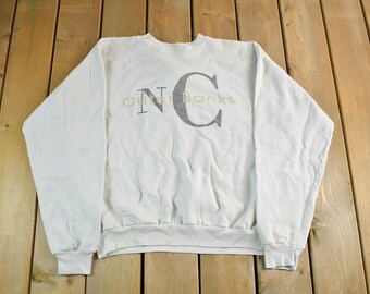 ヴィンテージ 1990年代 アウターバンクス ノースカロライナ州 グラフィック クルーネック スウェットシャツ メンズ L-XL / 旅行のお土産 / 90年代のセーター / ヴィンテージセーター