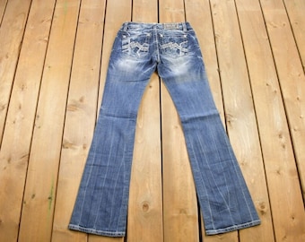 Jean Mom Ask Denim Vintage Y2K Miss Me Bedazzled Low Rise Jeans