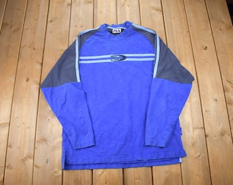 Vintage jaren 2000 Fila geborduurd T-shirt met lange mouwen / zeefdruk merklogo / trui / Y2k Fila