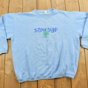 Vintage 1990s S. Padre Island Embroidered Sweatshirt / 90s / Souvenir Sweater / Travel And Vacation / Flowers / Athleisure / Texas