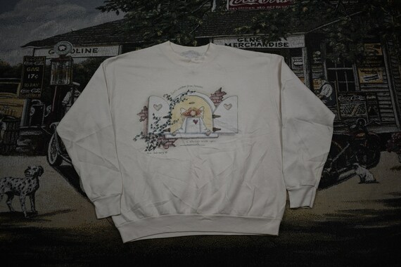90s Crewneck / Religious Angel Print / Vintage God