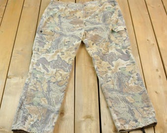 Vintage 1990s Liberty Forest Camo Cargo Hunting Pants Size XL / Streetwear Fashion / Camo Bottoms / Hunting / Hunting Camo / Vintage Hunting