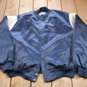 Vintage 1990s Chalk Line Satin Bomber Jacket / Athleisure / Streetwear / Athletic Sportswear / Streetwear / Made In USA / 90s Chalkline