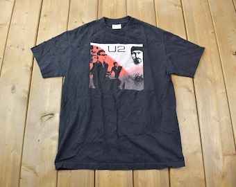 Vtg U2 Vertigo 2005 USA Tour Rock Band Black T-shirt, Made in USA