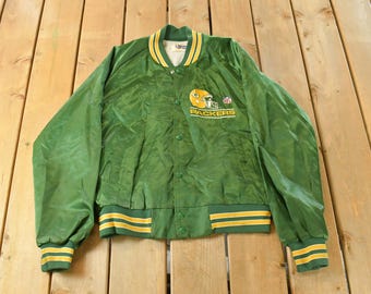 Vintage 1990s Green Bay Packers NFL Leather Letterman Jacket