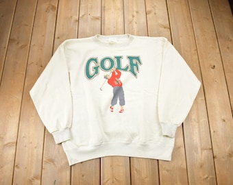Vintage 1990s Golf Cute Crewneck Sweater / 90s Crewneck / Grandma Sweater / Streetwear / Golf Theme