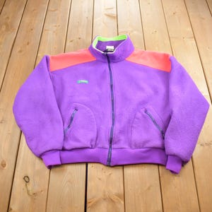 Vintage 1990s Columbia Colorful Fleece Sweater Made In USA