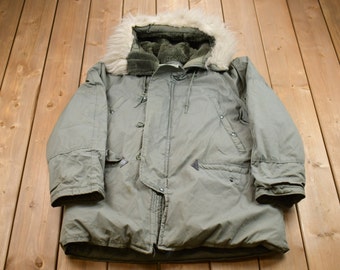Vintage 2000 Military Parka / Button Up Jacket /  Army Green / Vintage Army / Streetwear Fashion / Army Jacket / 2000s Parka