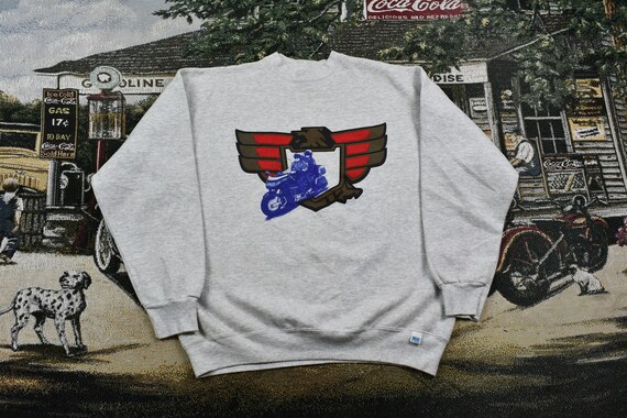 Vintage 90s Discus Athletic Motorcycle Crewneck /