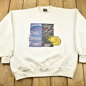 Vintage 1997 MHSAA Girls Tennis Finals Crewneck Sweatshirt / 90s Crewneck / Souvenir / Athleisure / Streetwear / Made In USA