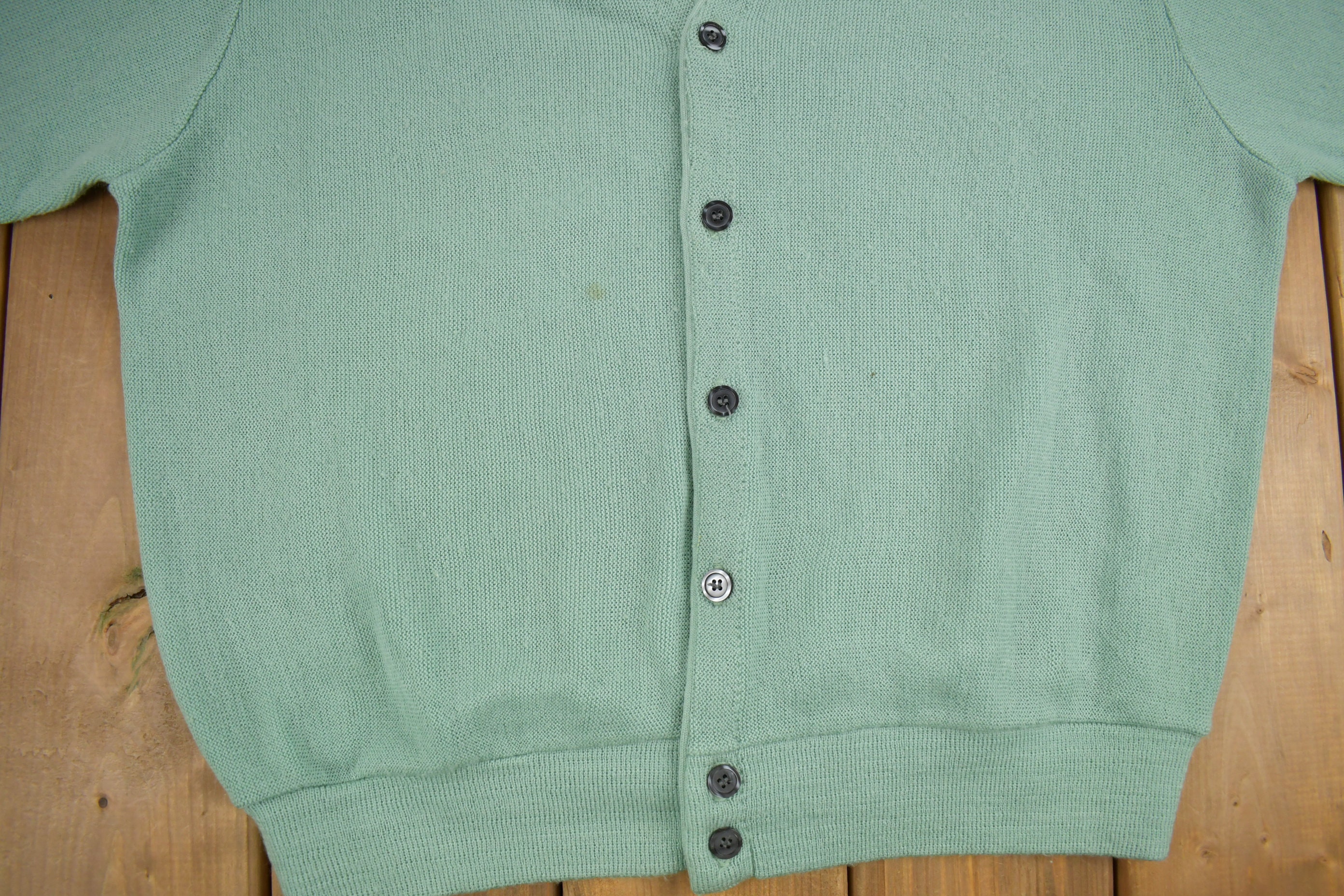 Vintage 1980s IZOD Knit Cardigan Sweater / Acrylic Sweater / Made 
