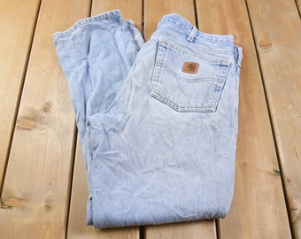 Vintage 1990s Distressed Carhartt Work Pants Size 33 x 29 / 1990s Carpenter Pants /  Distressed Carhartt / Vintage Workwear / Streetwear