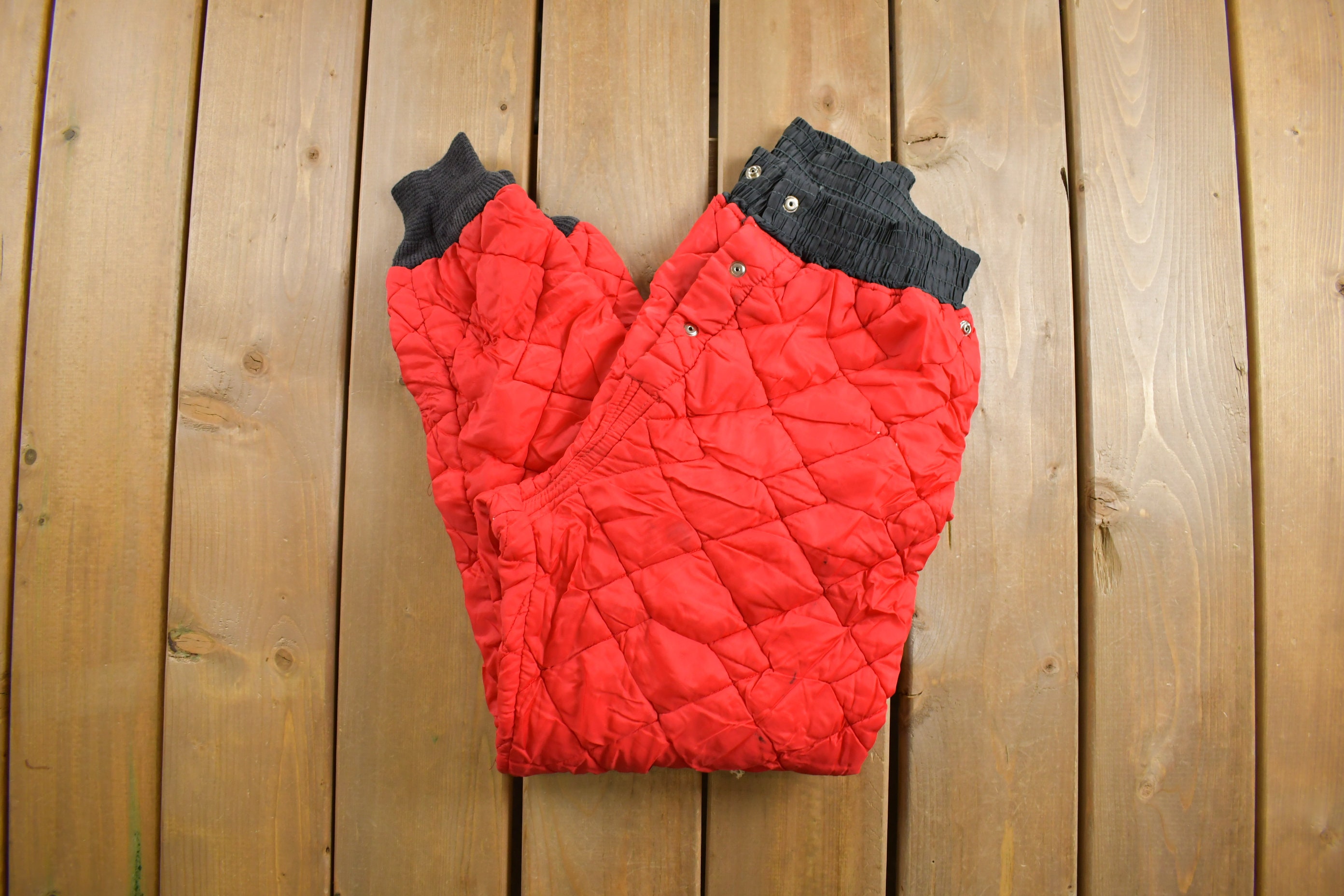 Crimson Snow Pants Warm Skiing Pants Red Hipster Puffer Snow 