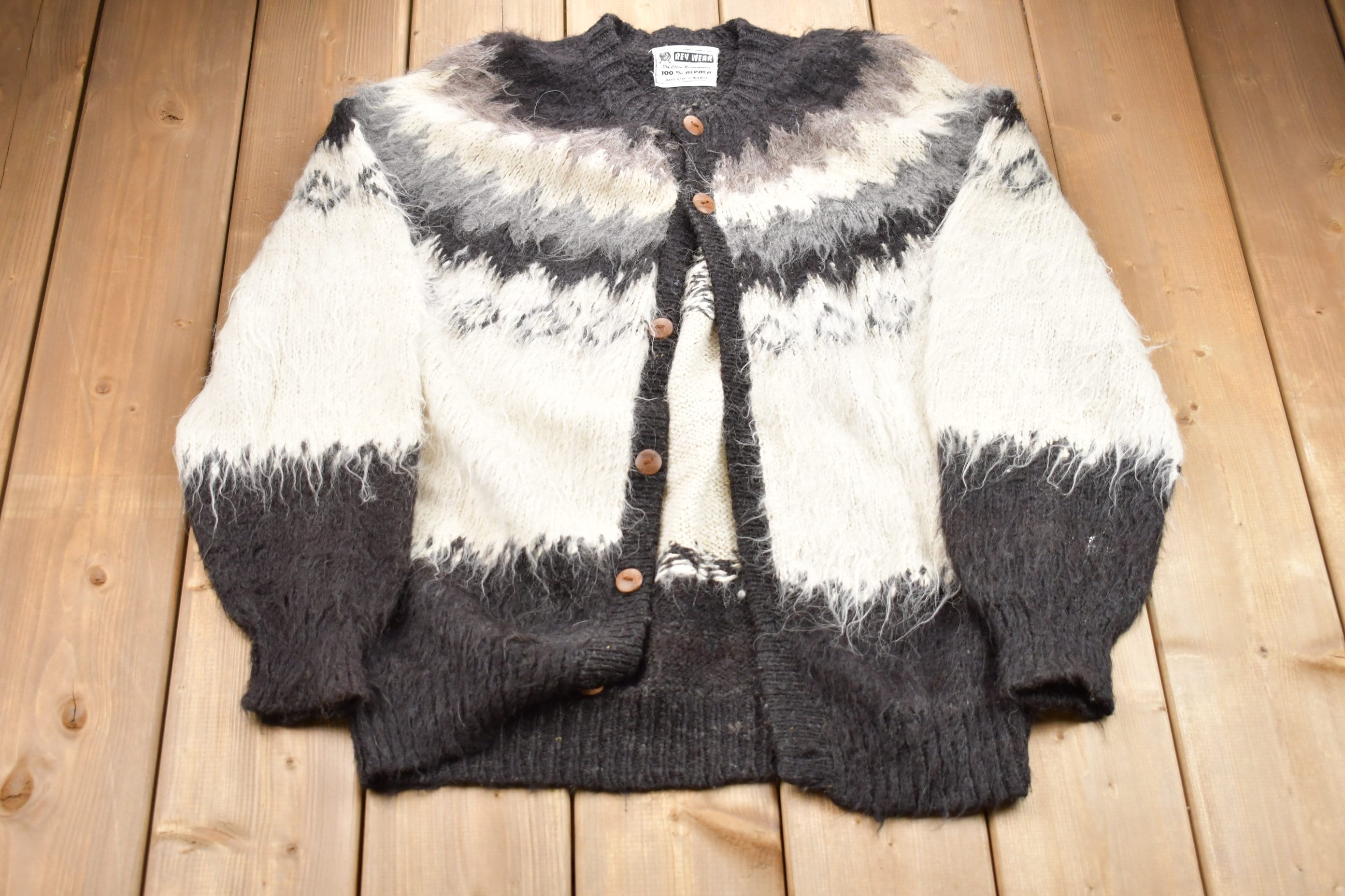 Vintage 1980s Rev Wear Knitted Sweater / Vintage 80s