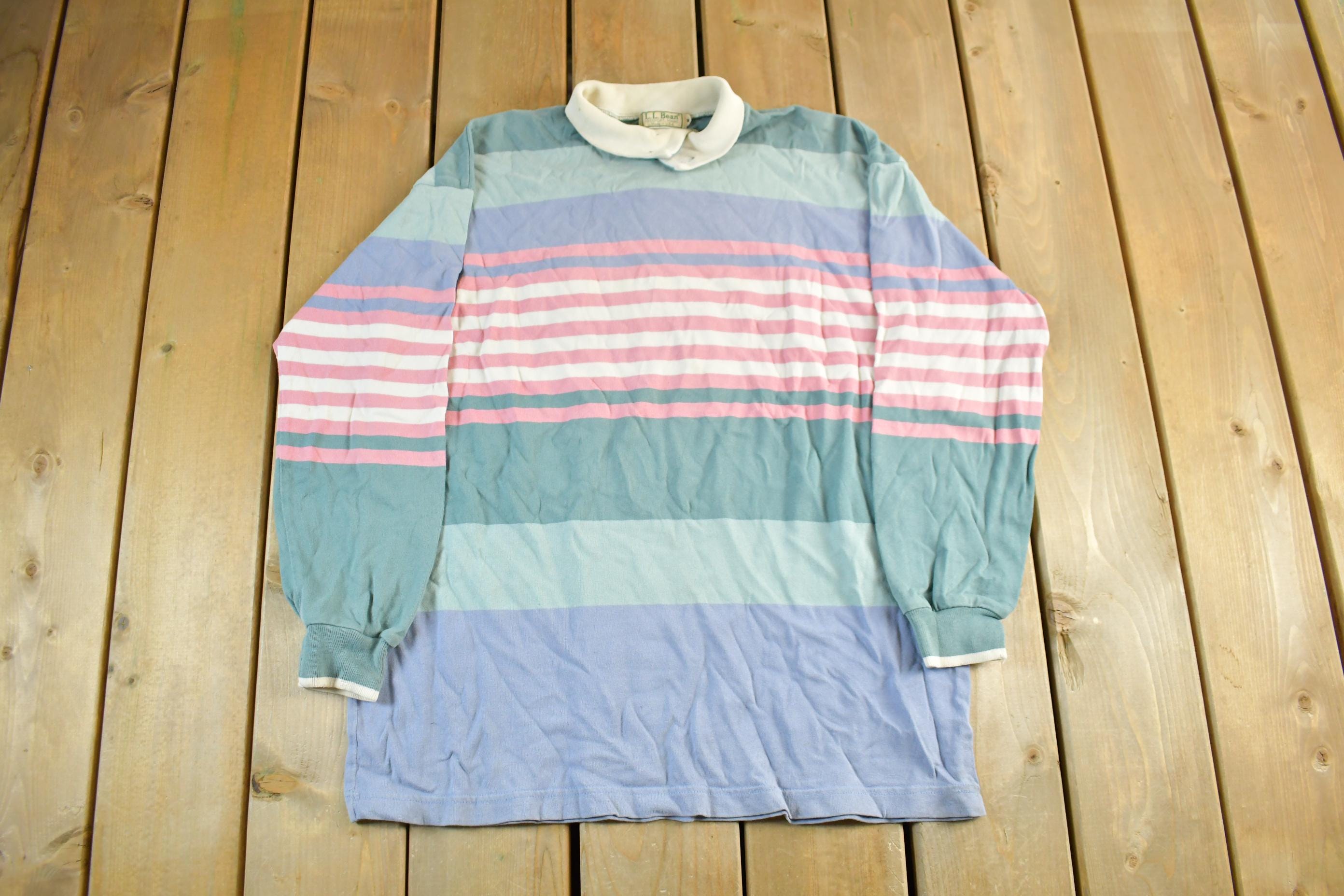 90’s LLBean Rugby shirts Vintage 90's LL Bean Striped Rugby Shirt – CobbleStore Vintage