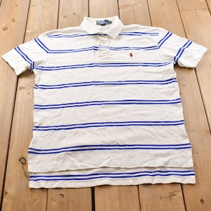 Vintage 1990s Polo Ralph Lauren Striped Short Sleeve Shirt / 90s Button Up / Athleisure / Streetwear / Embroidered / Vintage Ralph Lauren