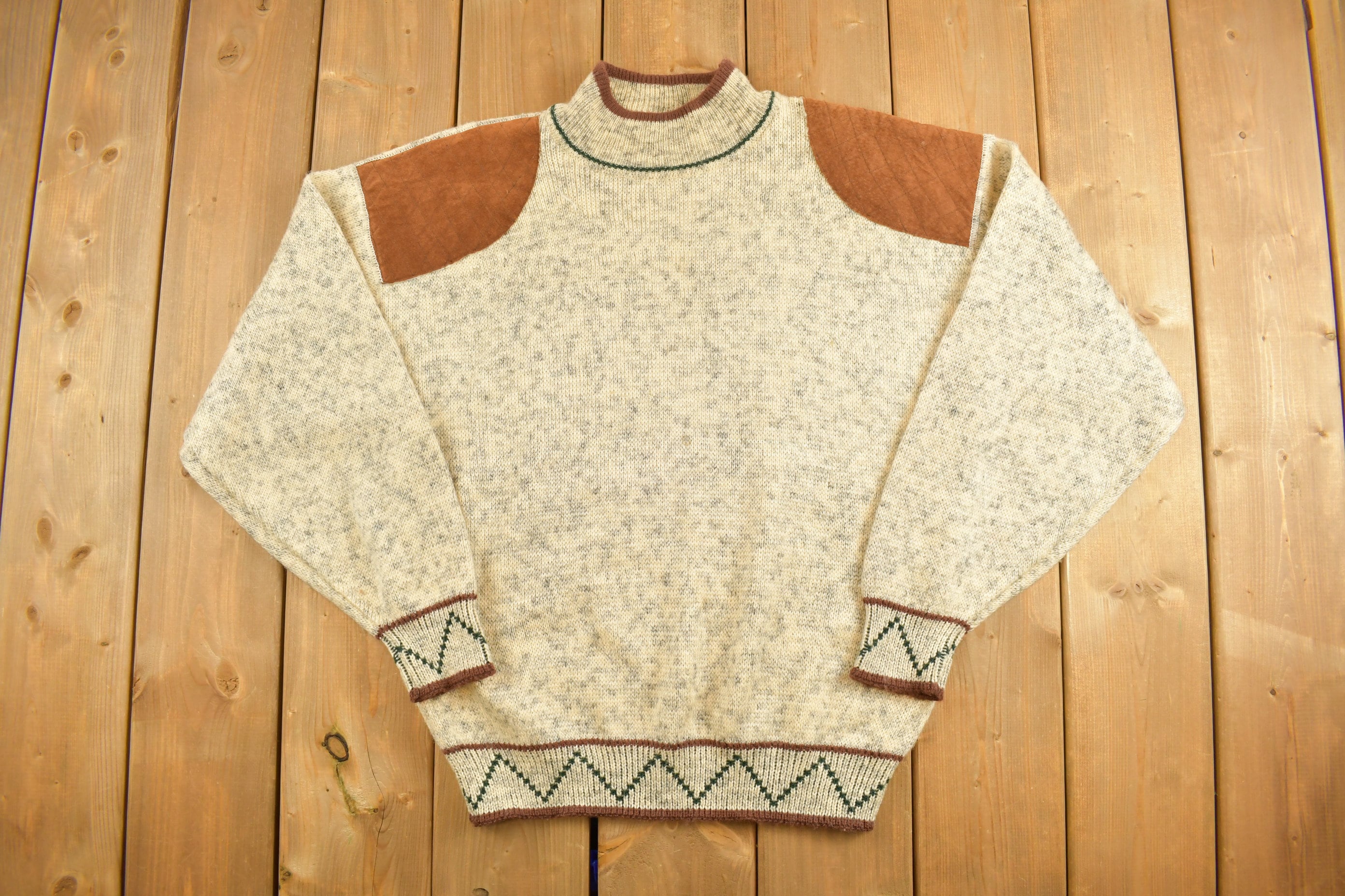 Vintage 1980s Sears Acrylic Knitted Crewneck Sweater / Vintage 90s 