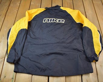 Vintage Y2K Nike Mini Swoosh Zip Up Windbreaker Jacket / Streetwear / Nike Athletics / Size XXL