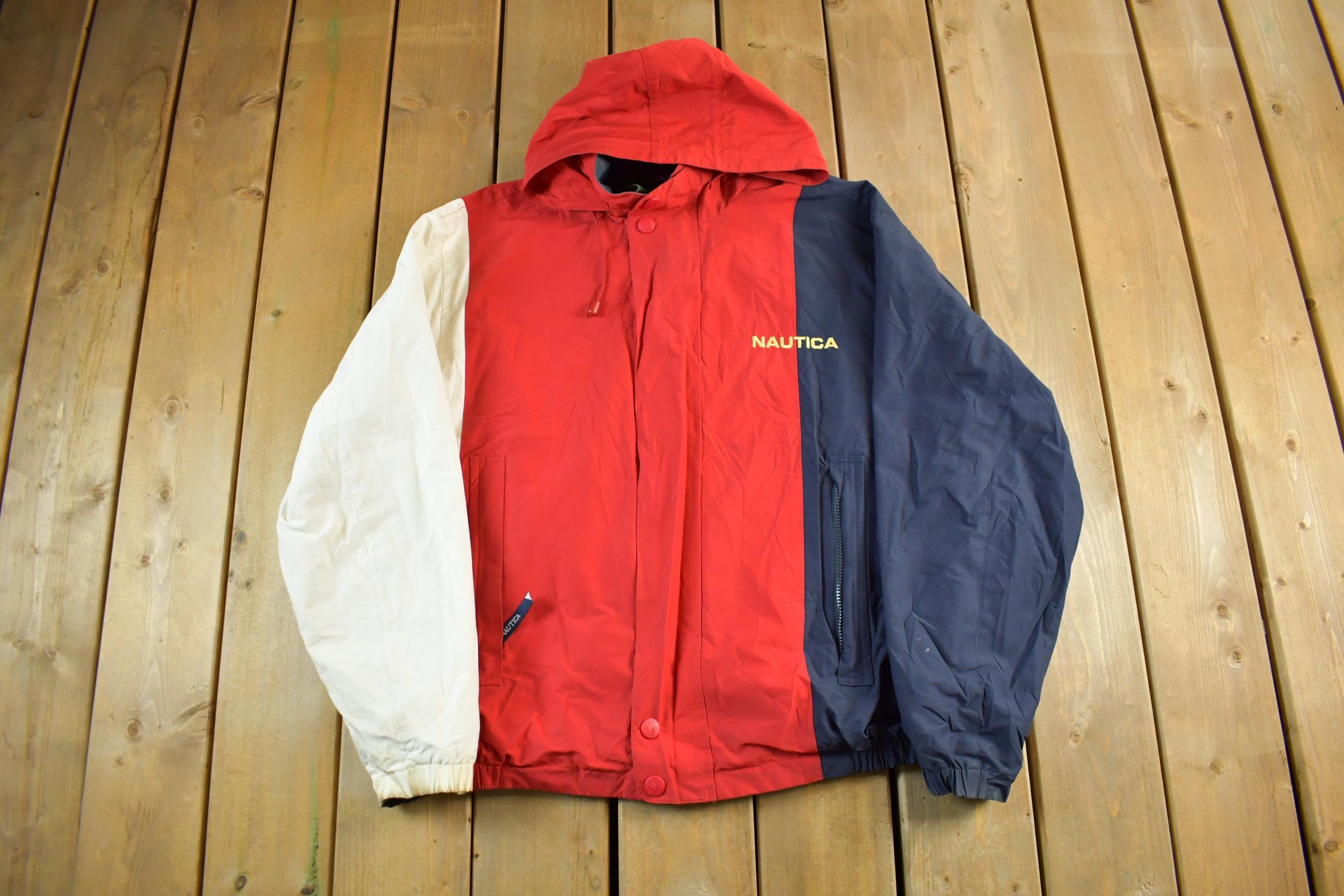 Vintage 1990s Nautica Reversible Color Block Jacket Men's XL