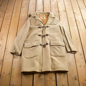 Vintage 1970s Craft Sportswear 100% Wool Toggle Button Up Fur Lined Jacket Made In Canada image 1