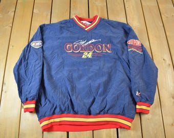 Vintage 1990s Jeff Gordon Nascar Racing Pullover Windbreaker Jacket / Jeff Gordon /  / Nascar Windbreaker / 90s / Embroidered