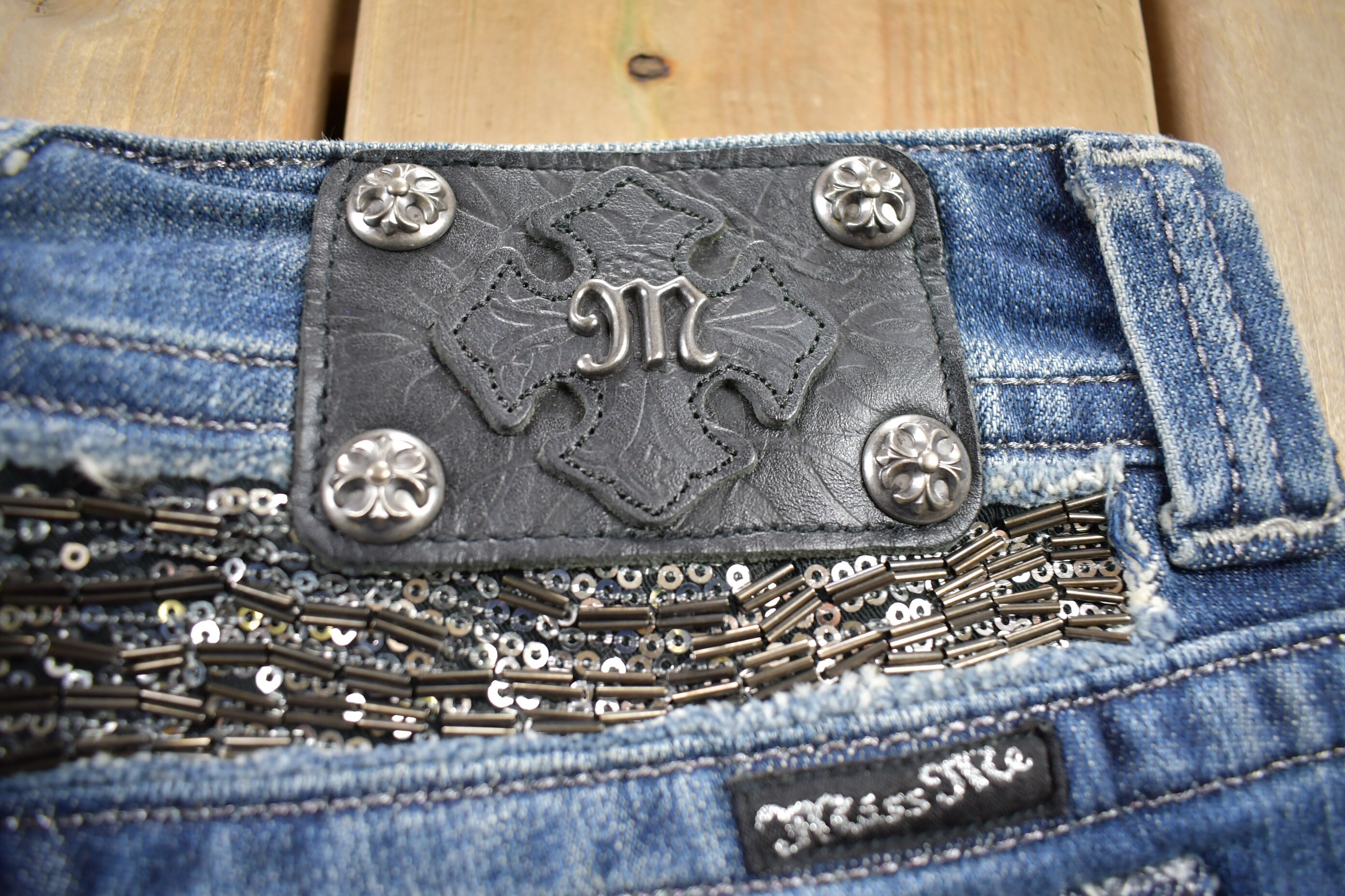 Vintage Y2K Miss Me Bedazzled Low Rise Jeans Size 26x30 / Boot Cut
