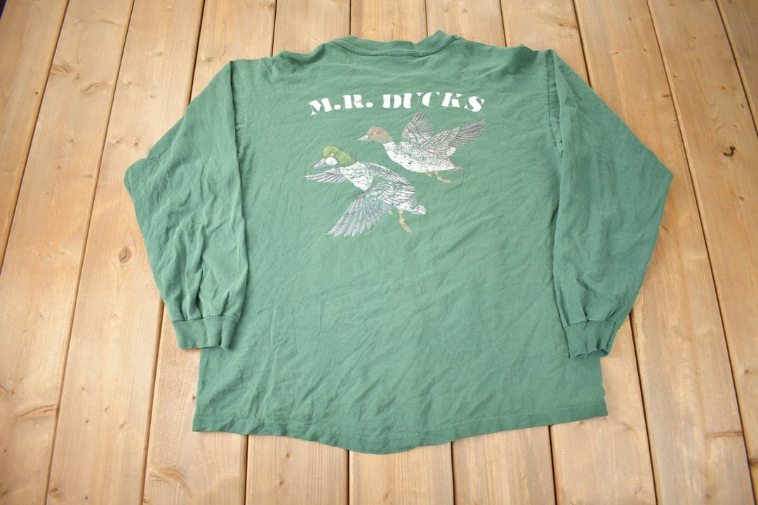 Vintage 1995 M.R. Ducks Single Stitch Graphic Long Sleeve T Shirt Made ...